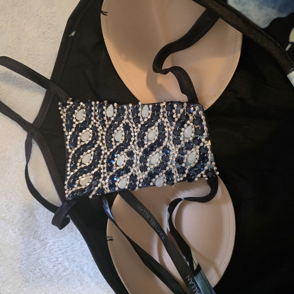 Rachel Allan Black and Blue Embellished Prom/Homecoming Dress - Picture 3 of 12